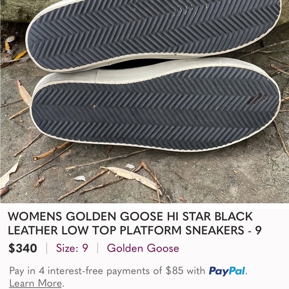 WOMENS GOLDEN GOOSE HI STAR BLACK LEATHER LOW TOP PLATFORM SNEAKERS - 9 Cute - Picture 6 of 10